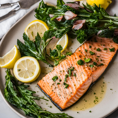 Salmon with Lemon & White Wine