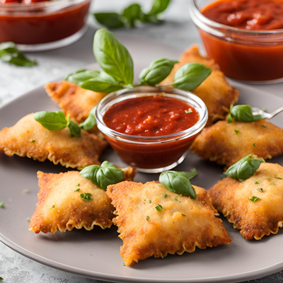 Fried Ravioli Served with Marinara Dipping