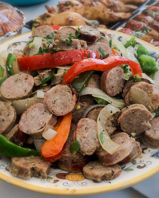 Sausage, Peppers & Onions with Red Roasted Potatoes Sausage, Peppers & Onions with Marinara