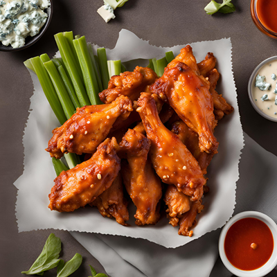 Buffalo Chicken Wings with Vegetable, Hot Sauce & Blue Cheese 